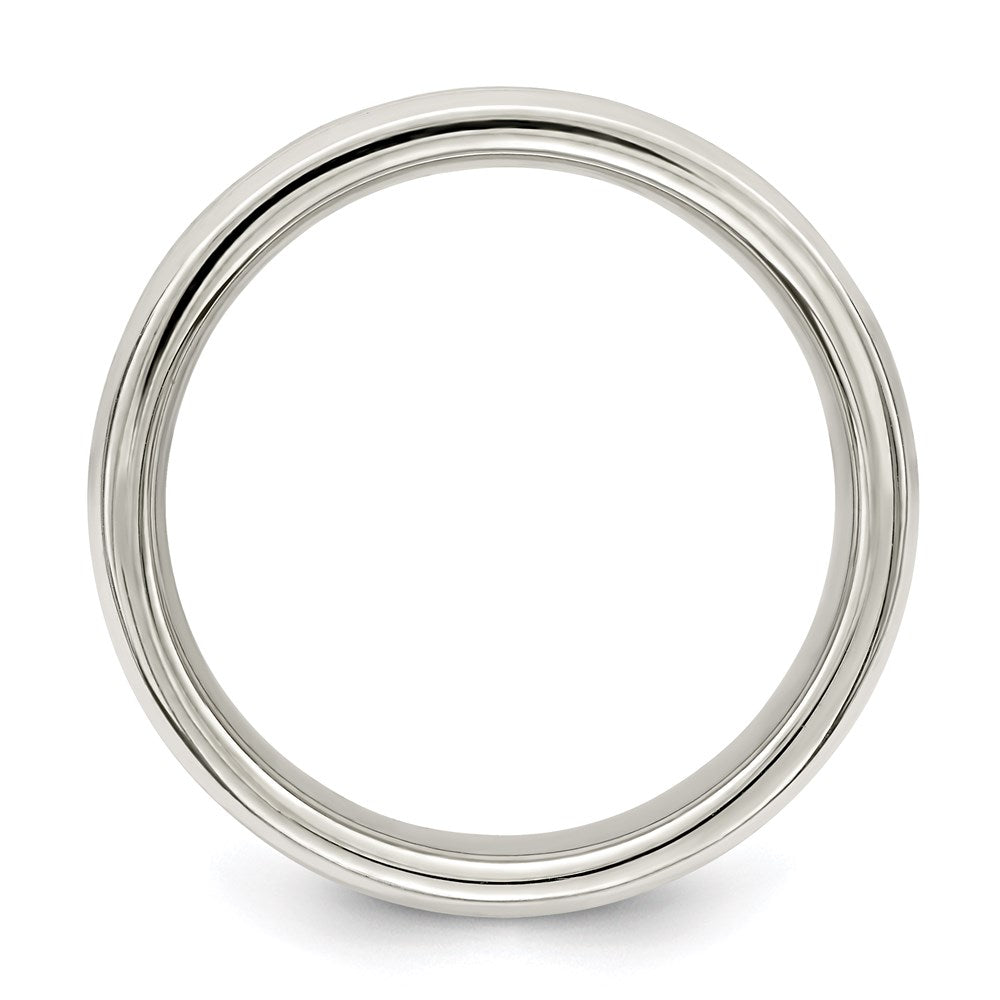 Sterling Silver 6mm Polished Fancy Band Size 7.5
