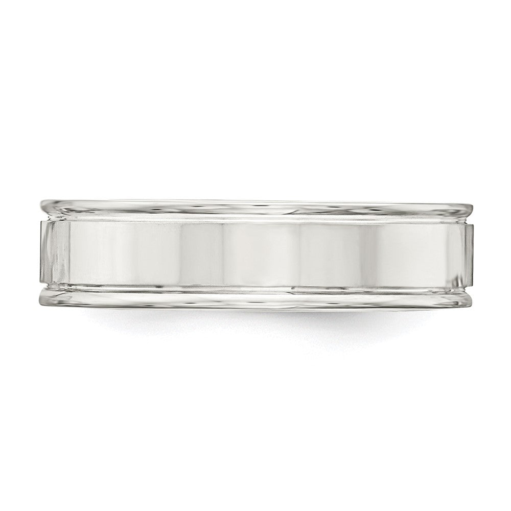 Sterling Silver 6mm Polished Fancy Band Size 11