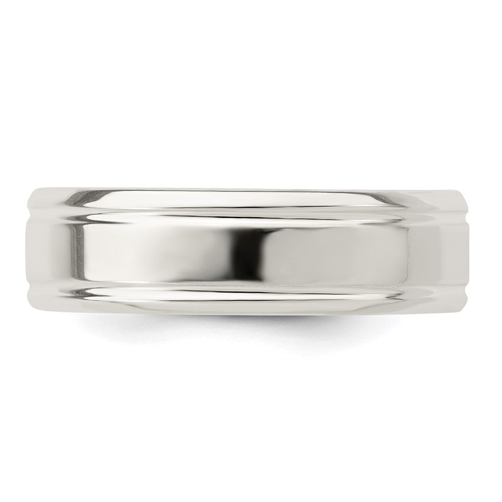 Sterling Silver 6mm Polished Fancy Band Size 11