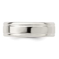 Sterling Silver 6mm Polished Fancy Band Size 11