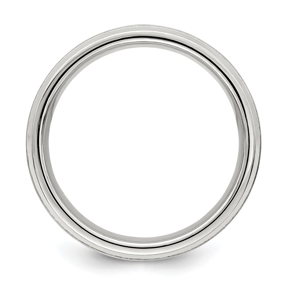 Sterling Silver 6mm Brushed Fancy Band Size 12