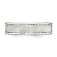 Sterling Silver 6mm Brushed Fancy Band Size 7.5
