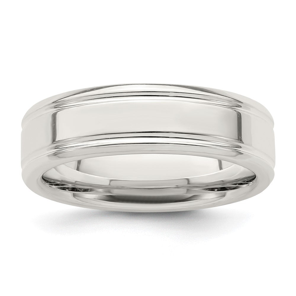 Sterling Silver 6mm Polished Fancy Band Size 12