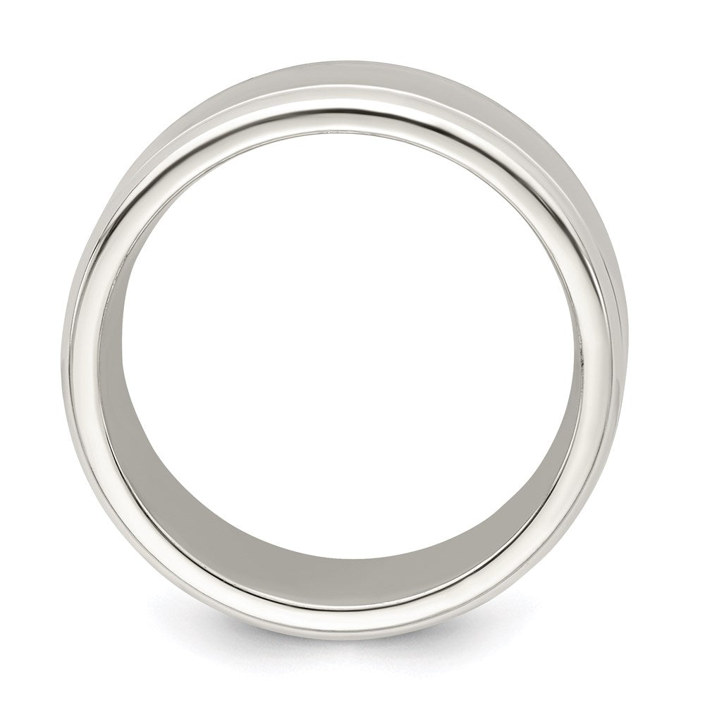 Sterling Silver 8mm Polished Fancy Band Size 10.5