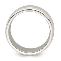 Sterling Silver 8mm Polished Fancy Band Size 10.5