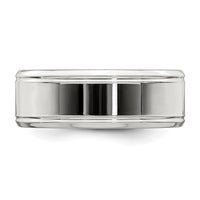Sterling Silver 8mm Polished Fancy Band Size 12.5