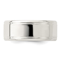 Sterling Silver 8mm Polished Fancy Band Size 12