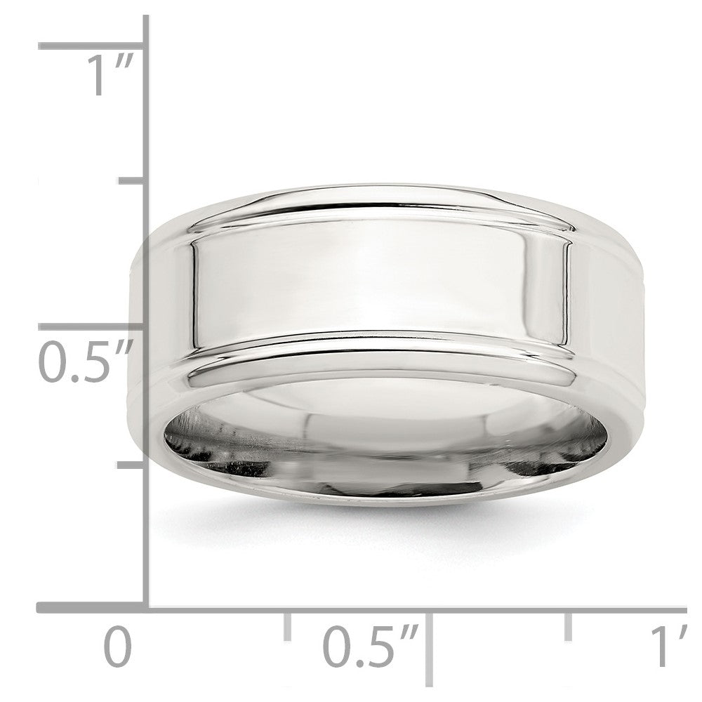 Sterling Silver 8mm Polished Fancy Band Size 7.5