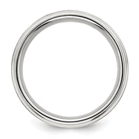 Sterling Silver 8mm Brushed Fancy Band Size 10