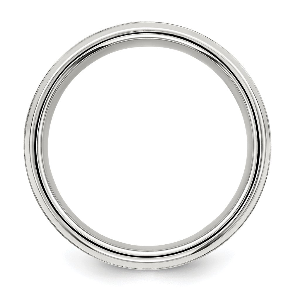 Sterling Silver 8mm Brushed Fancy Band Size 13
