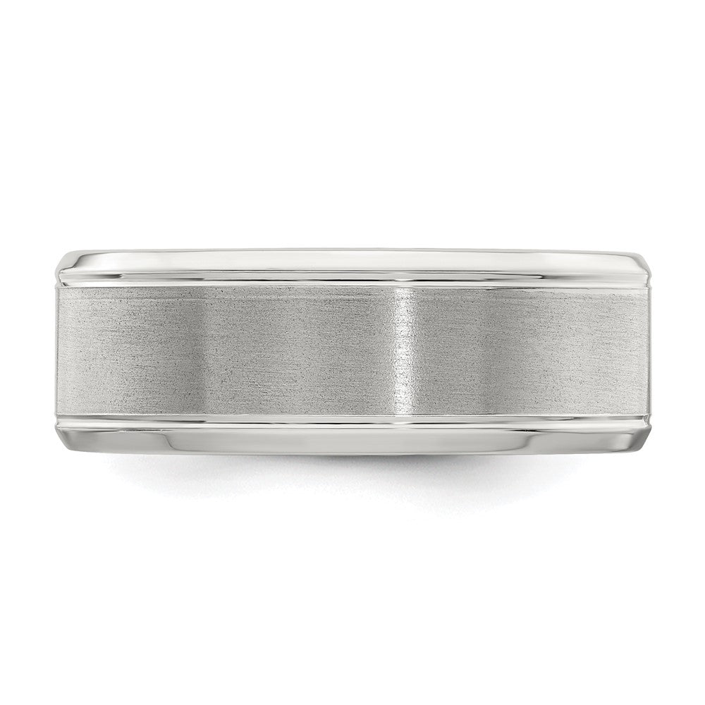 Sterling Silver 8mm Brushed Fancy Band Size 12
