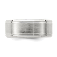 Sterling Silver 8mm Brushed Fancy Band Size 13