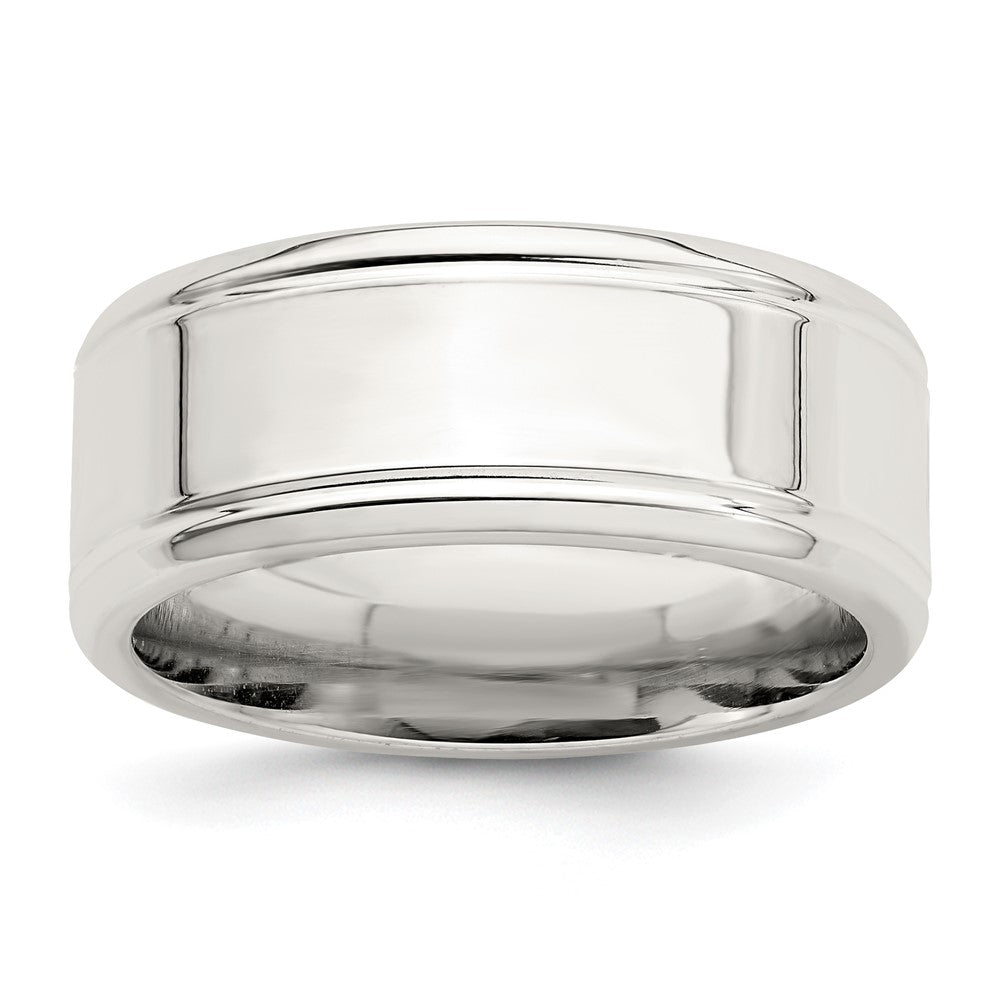 Sterling Silver 8mm Polished Fancy Band Size 8.5