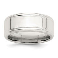 Sterling Silver 8mm Polished Fancy Band Size 8.5