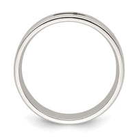 Sterling Silver 6mm  Enamel Cross Fancy Band Size 9.5
