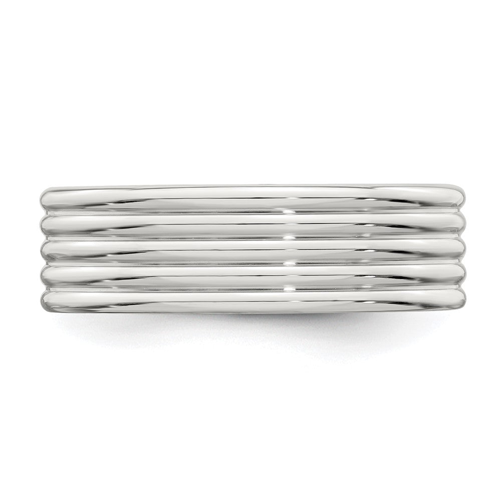 Sterling Silver 7mm  Polished Fancy Band Size 8.5