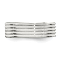 Sterling Silver 7mm  Polished Fancy Band Size 11