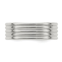 Sterling Silver 7mm  Polished Fancy Band Size 8.5