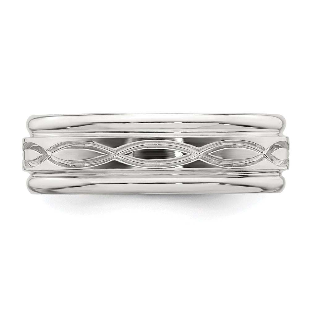 Sterling Silver 7mm Polished Intertwined Band Size 7