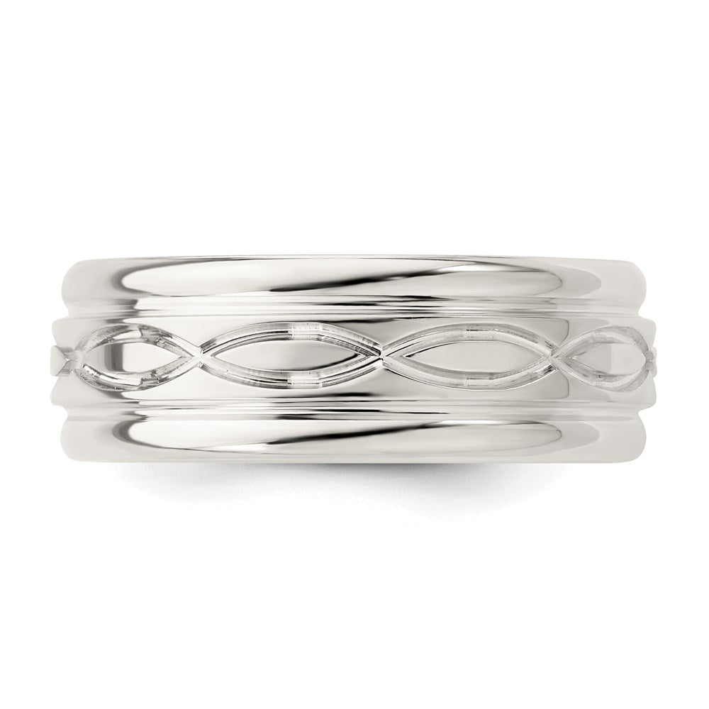 Sterling Silver 7mm Polished Intertwined Band Size 6