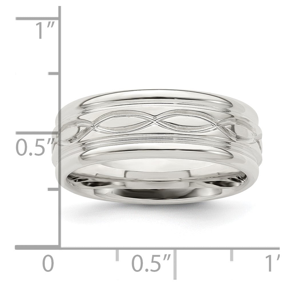 Sterling Silver 7mm Polished Intertwined Band Size 12.5