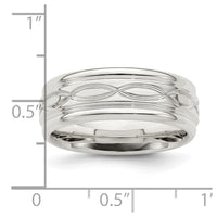 Sterling Silver 7mm Polished Intertwined Band Size 12.5