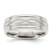 Sterling Silver 7mm Polished Intertwined Band Size 7