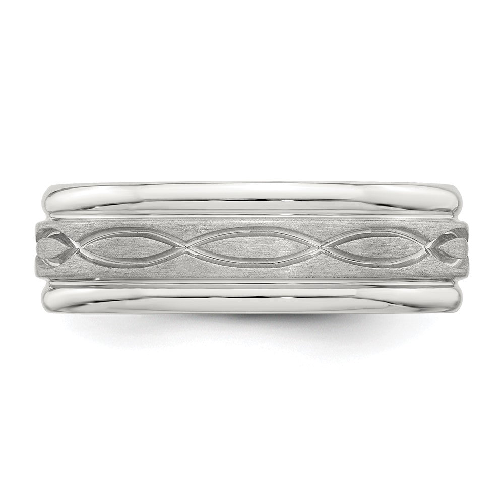 Sterling Silver 7mm Brushed Intertwined Band Size 7