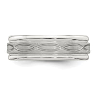 Sterling Silver 7mm Brushed Intertwined Band Size 7