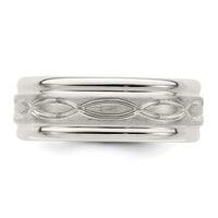 Sterling Silver 7mm Brushed Intertwined Band Size 10