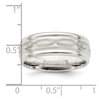 Sterling Silver 7mm Brushed Intertwined Band Size 7