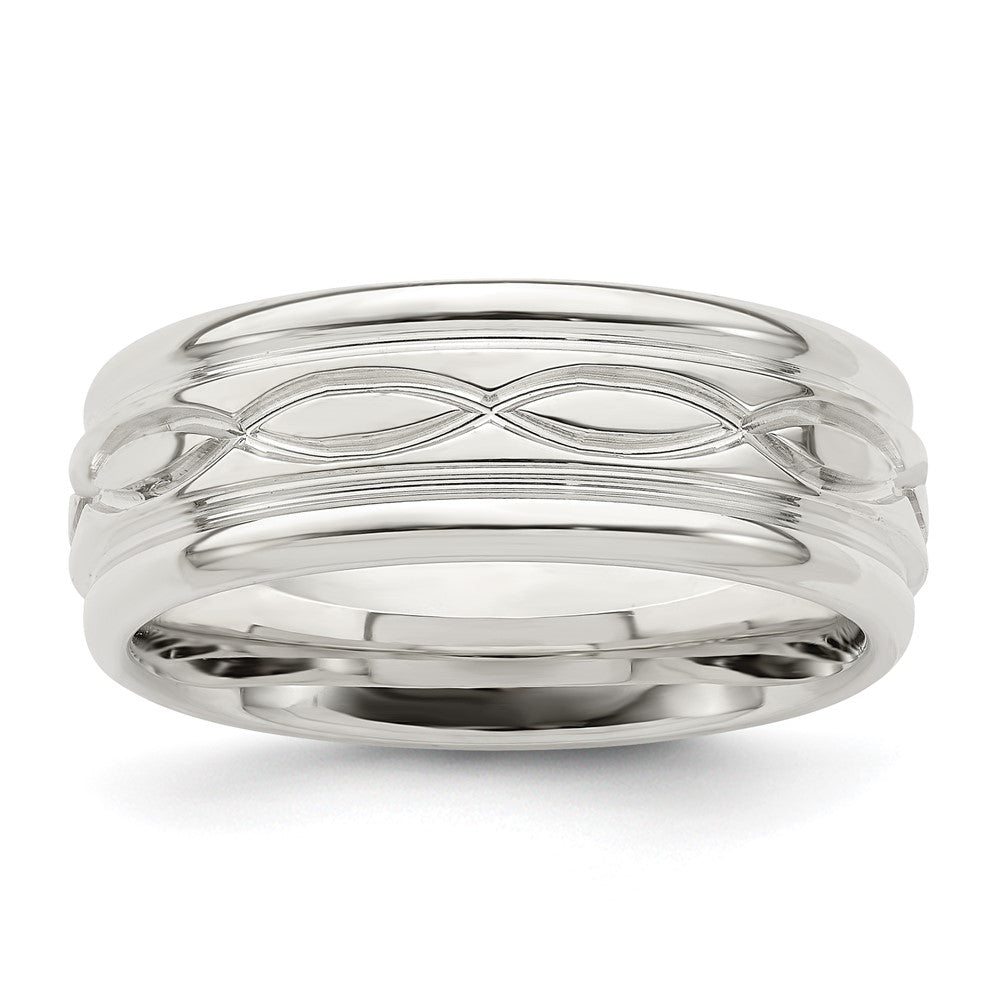 Sterling Silver 7mm Polished Intertwined Band Size 10.5