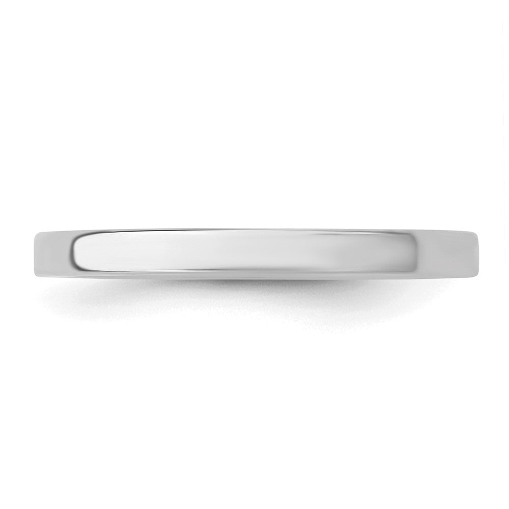 Sterling Silver Rhodium-plated 2mm Flat Size 13 Band