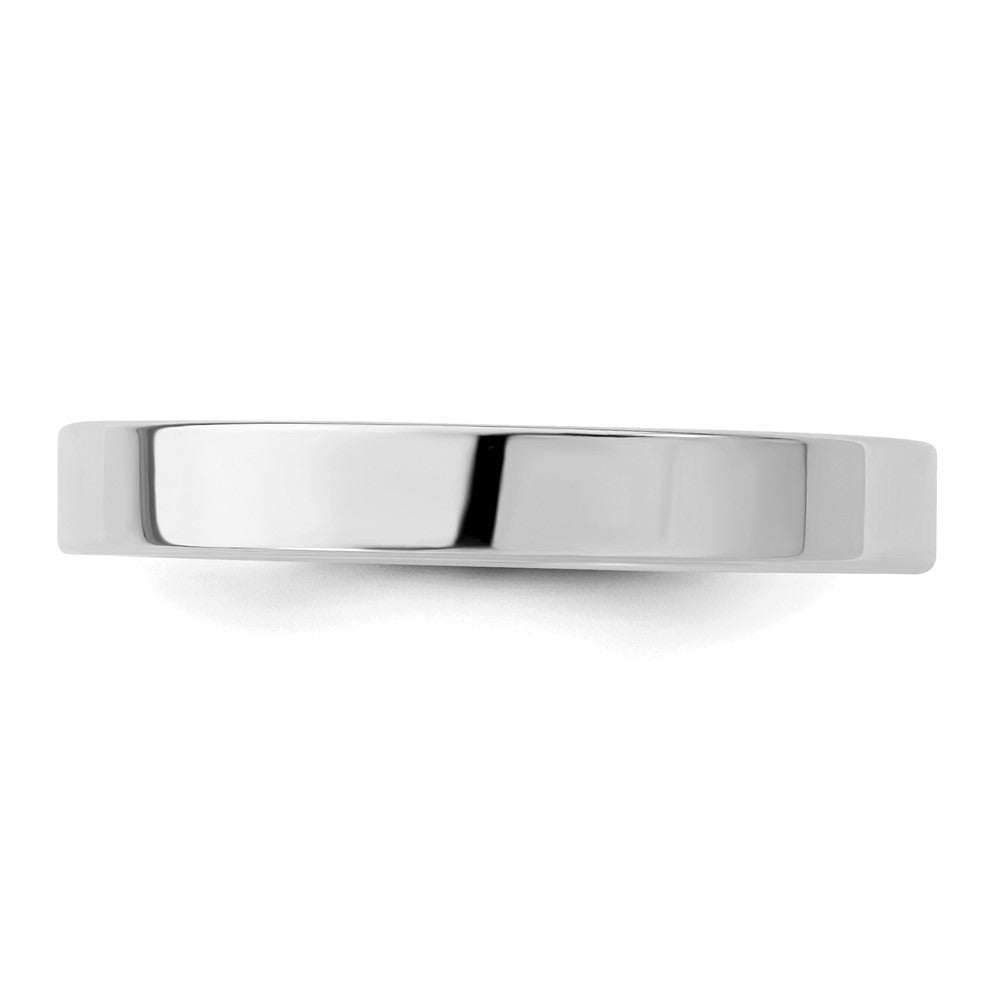 Sterling Silver Rhodium-plated 3mm Flat Size 12 Band