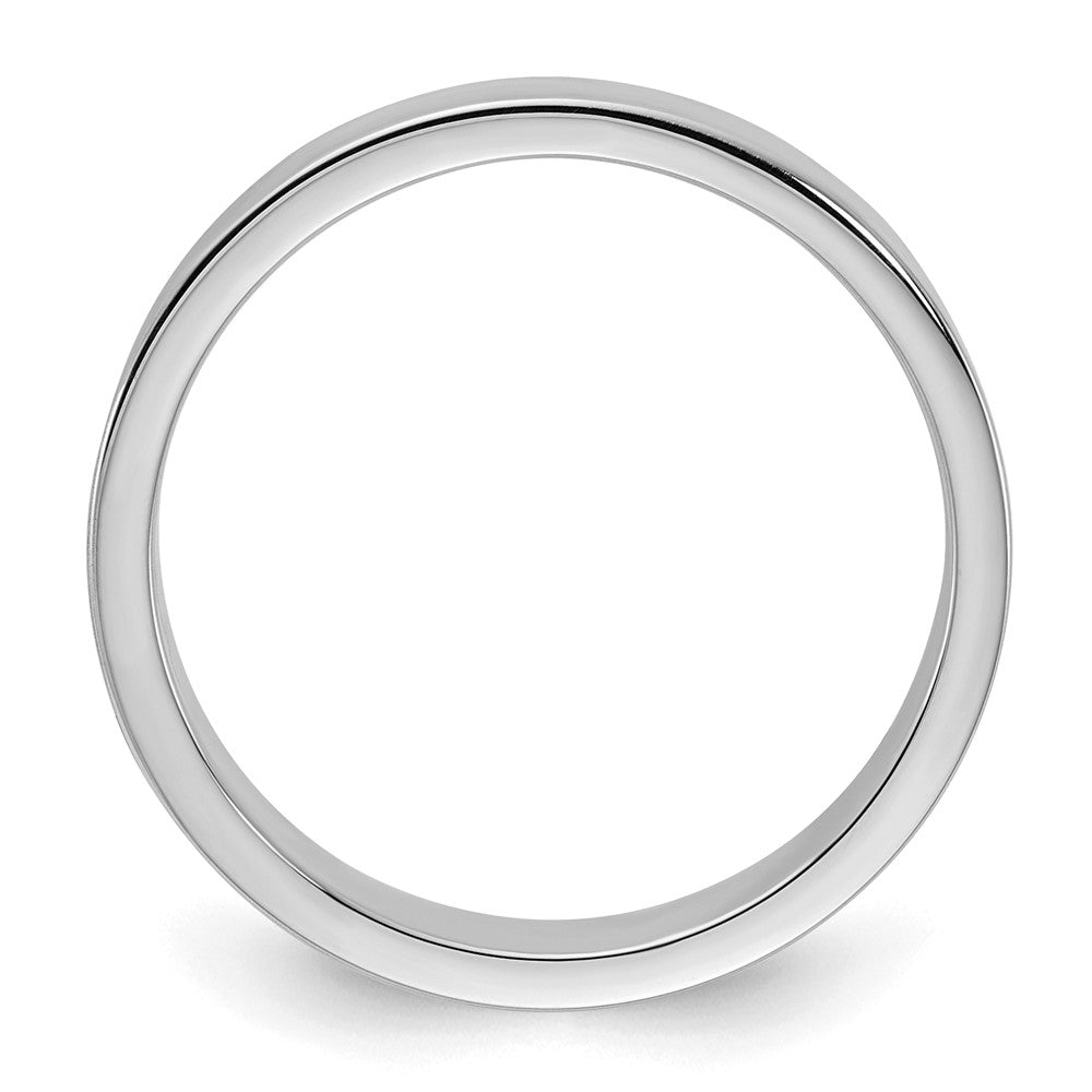 Sterling Silver Rhodium-plated 4mm Flat Size 11.5 Band