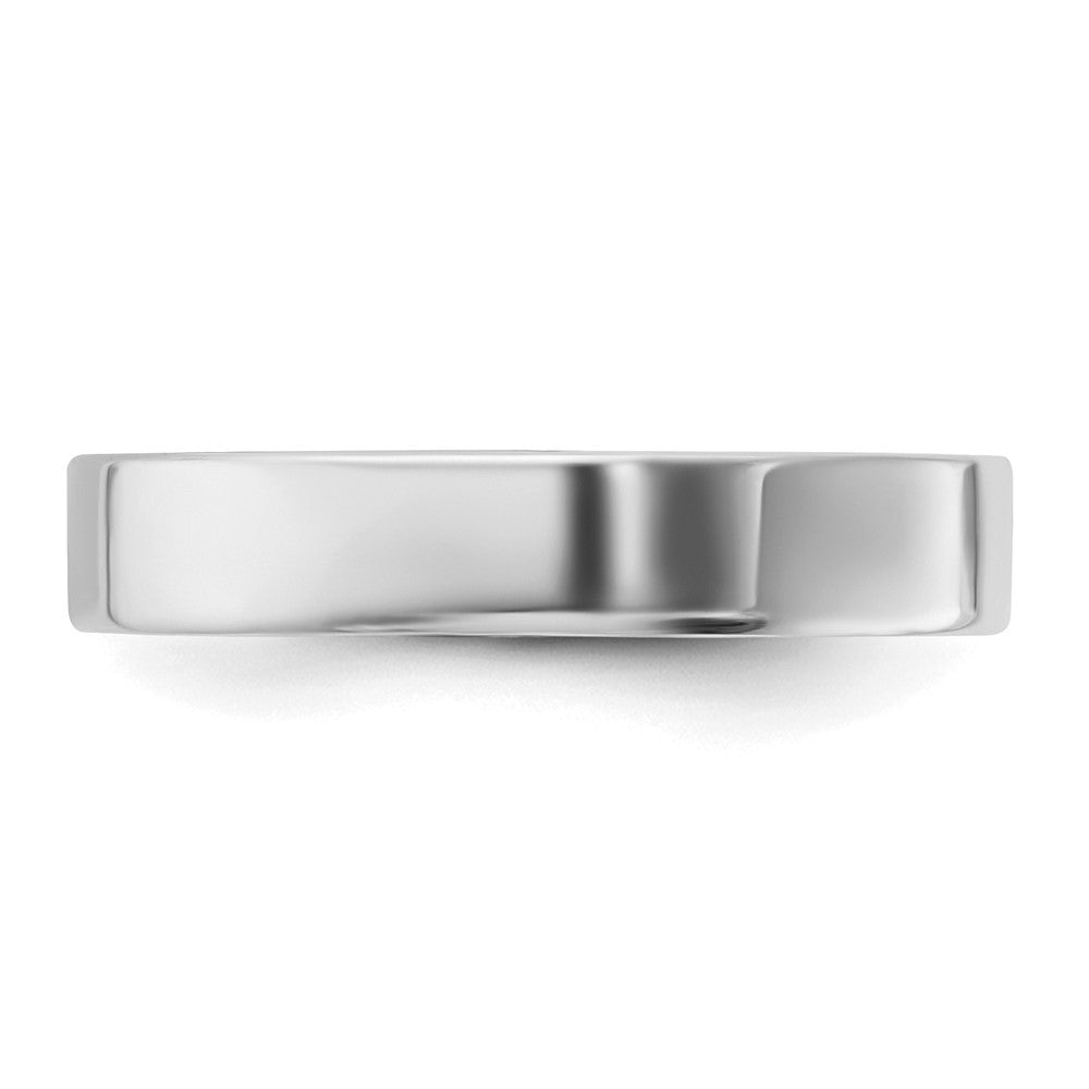 Sterling Silver Rhodium-plated 4mm Flat Size 6.5 Band