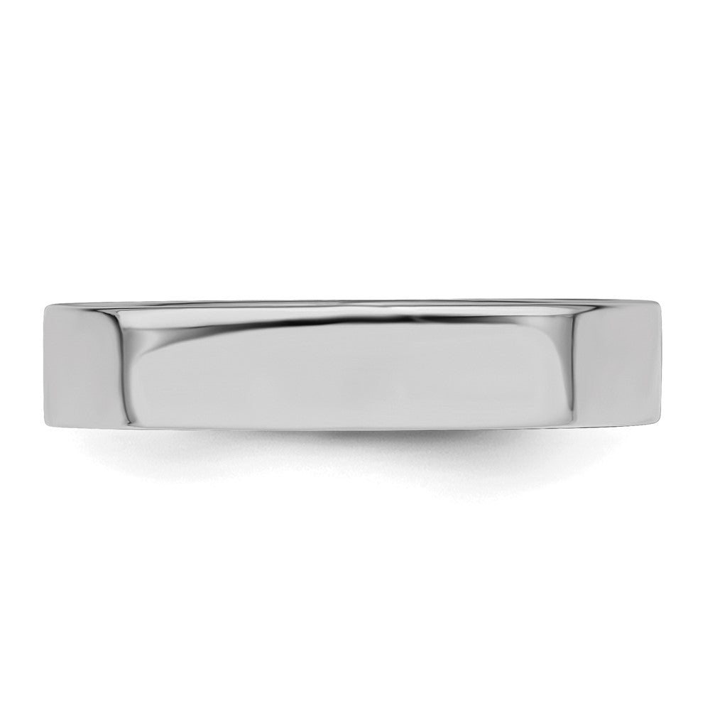 Sterling Silver Rhodium-plated 4mm Flat Size 6.5 Band