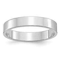 Sterling Silver Rhodium-plated 4mm Flat Size 6.5 Band