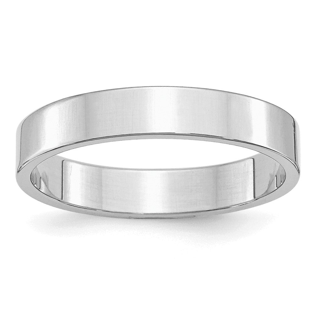 Sterling Silver Rhodium-plated 4mm Flat Size 6 Band