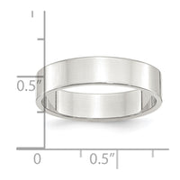 Sterling Silver Rhodium-plated 5mm Flat Size 10.5 Band