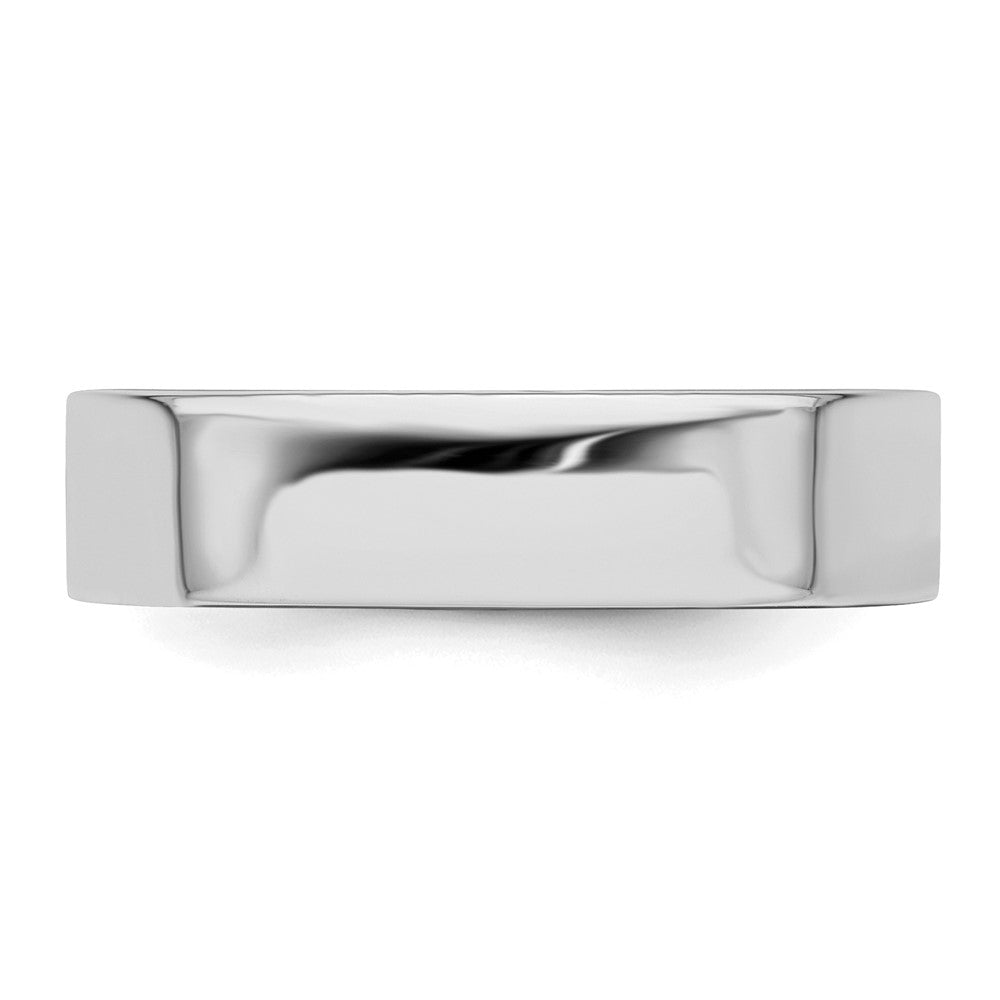Sterling Silver Rhodium-plated 5mm Flat Size 11.5 Band
