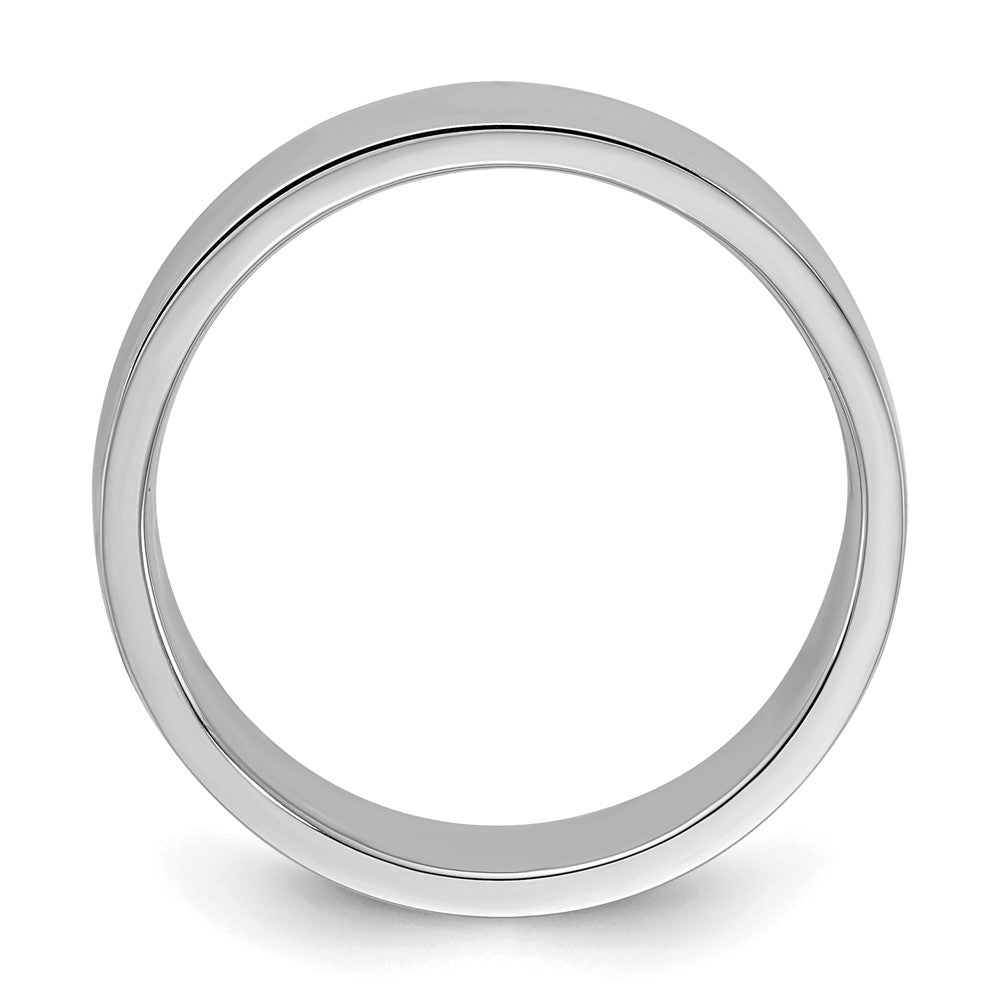 Sterling Silver Rhodium-plated 6mm Flat Size 8.5 Band