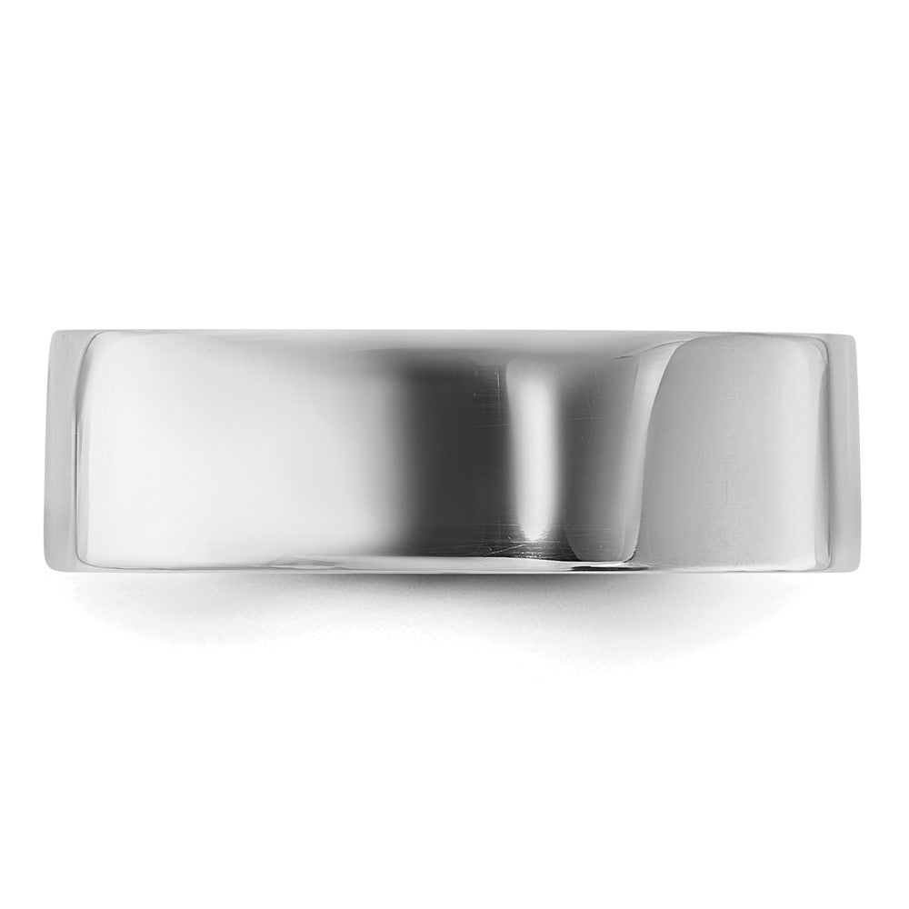 Sterling Silver Rhodium-plated 6mm Flat Size 4.5 Band
