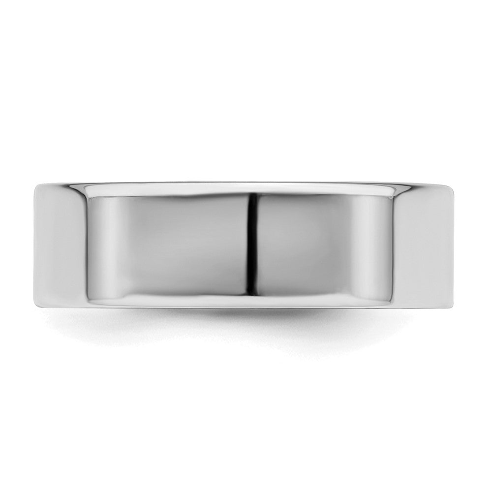 Sterling Silver Rhodium-plated 6mm Flat Size 10.5 Band