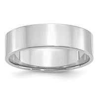Sterling Silver Rhodium-plated 6mm Flat Size 10.5 Band