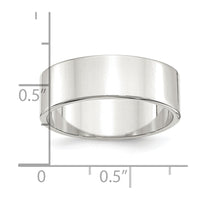 Sterling Silver Rhodium-plated 7mm Flat Size 5.5 Band