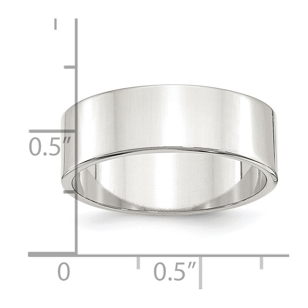 Sterling Silver Rhodium-plated 7mm Flat Size 11.5 Band