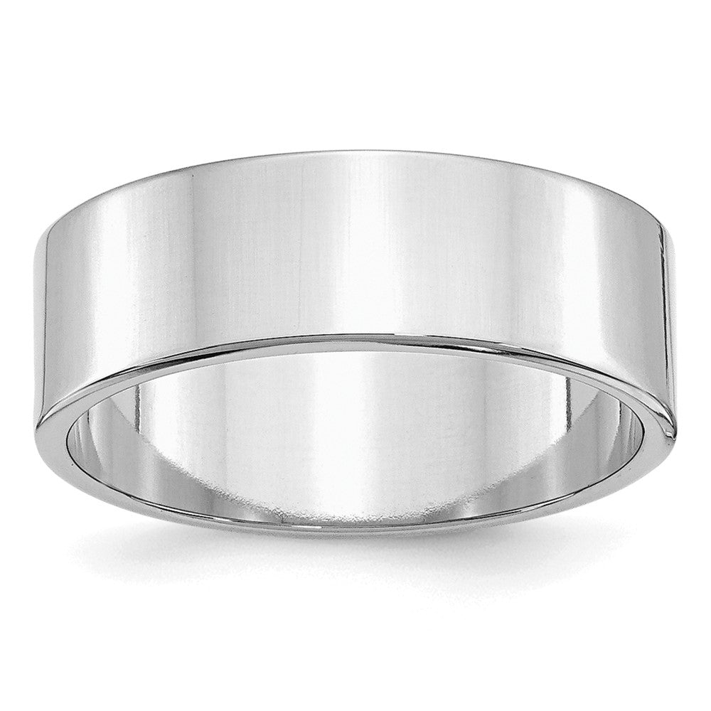 Sterling Silver Rhodium-plated 7mm Flat Size 9.5 Band