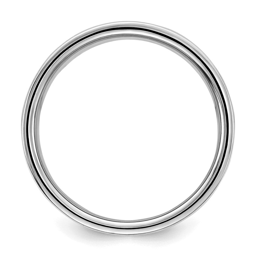 Sterling Silver Rhodium-plated 9mm Flat Size 5.5 Band