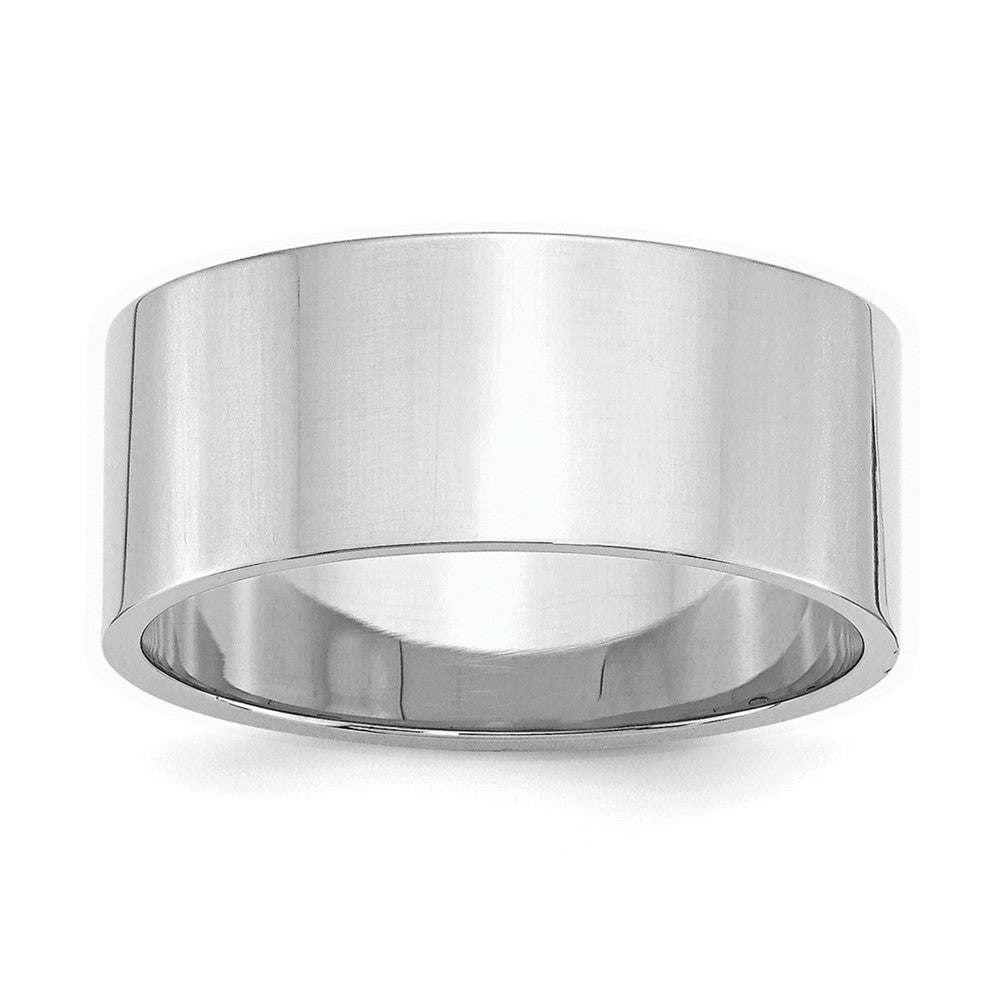 Sterling Silver Rhodium-plated 9mm Flat Size 8 Band